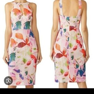 Trina Turk Women's Pink Floral Sylvie Keyhole Sheath Dress